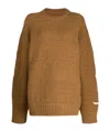 Ader Error Coarse Twisted Knitted Round Neck Sweater In Brown