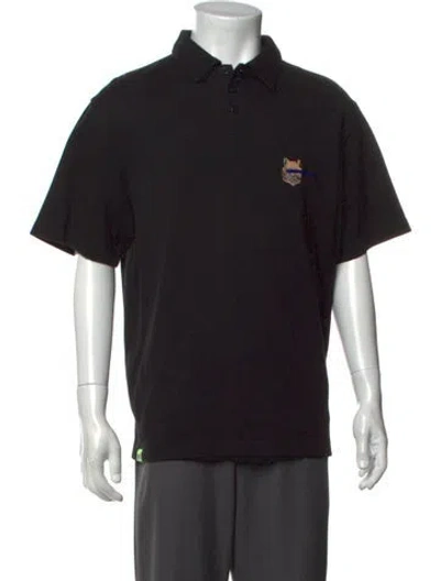 Pre-owned Ader Error Collar Short Sleeve Polo Shirt In Black