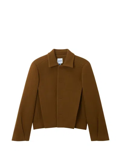 Ader Error Collared Buttoned Jacket In Brown