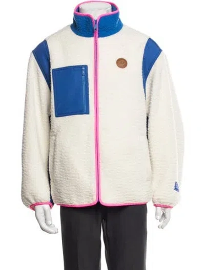 Pre-owned Ader Error Colorblock Pattern Jacket W/ Tags In Blue/neutrals/pink