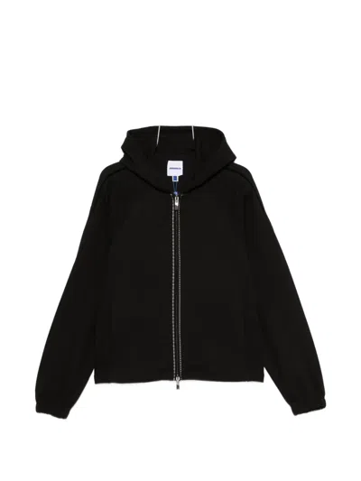 Ader Error Contrast-stitch Hoodie In Black