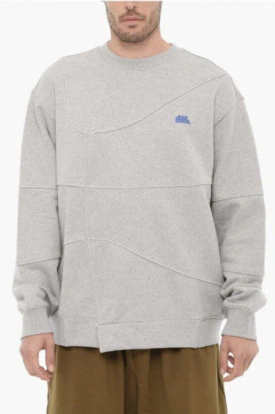 Ader Error Crew-neck Cotton Sweatshirt In Grey