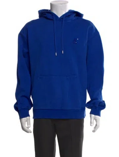 Pre-owned Ader Error Crew Neck Long Sleeve Hoodie In Blue
