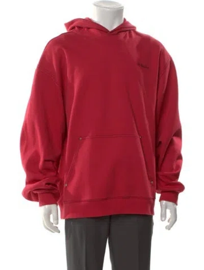 Pre-owned Ader Error Crew Neck Long Sleeve Hoodie In Red