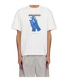 Ader Error Hand-print Cotton T-shirt In White