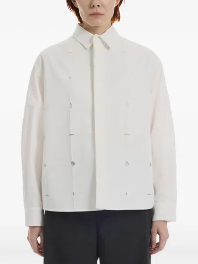Ader Error Cut-out Long-sleeve Shirt In White