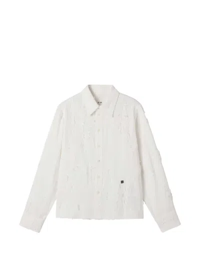 Ader Error Distressed Collared Shirt In White
