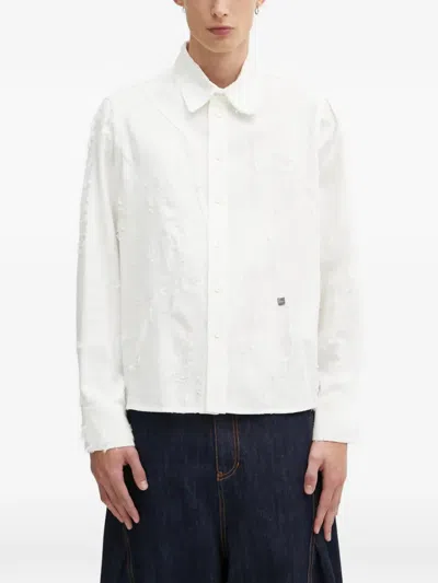 Ader Error Distressed Shirt In White