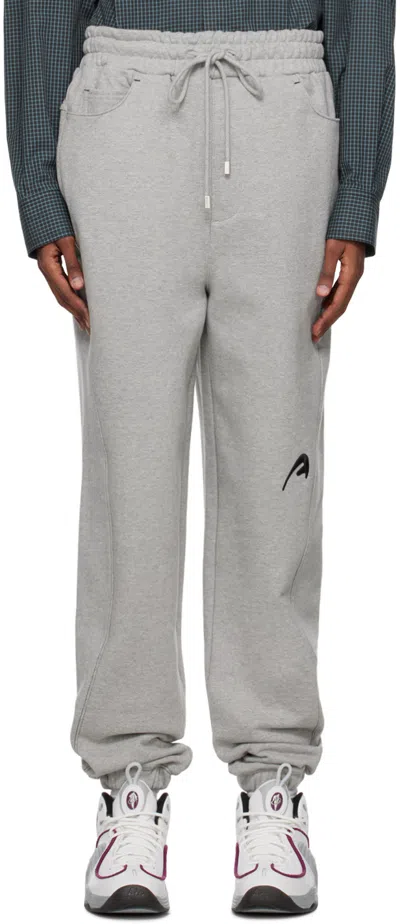 Ader Error Drawcord Elastic Waist Sweatpants In Gray