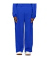 Ader Error Drawcord Logo Casual Pants In Blue