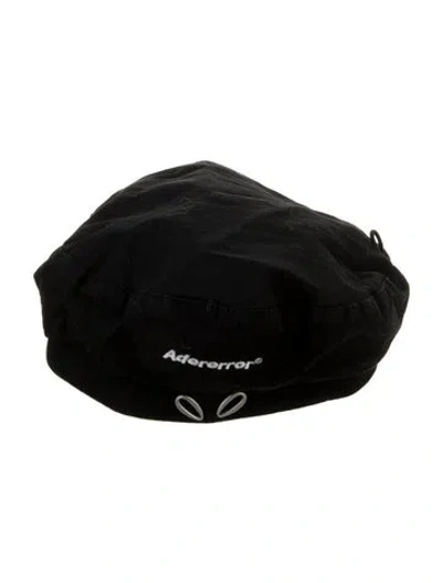 Pre-owned Ader Error Embroidered Beret Hat In Black