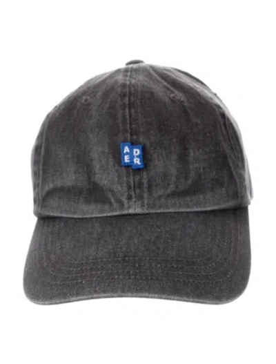 Pre-owned Ader Error Embroidered Cotton Baseball Hat In Gray