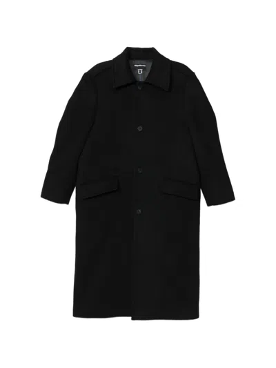 Ader Error Epaulette-detail Single-breasted Coat In Black