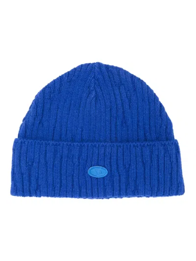 Ader Error Etik Logo-patch Beanie In Blue