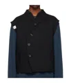 Ader Error Funnel Collar Button Vest In Black