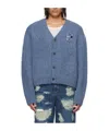 Ader Error Gemma Logo Cardigan In Blue