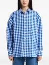 Ader Error Gingham-pattern Buttoned Shirt In Blue