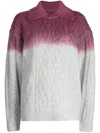 Ader Error Gradient-effect Cable-knit Jumper In Purple