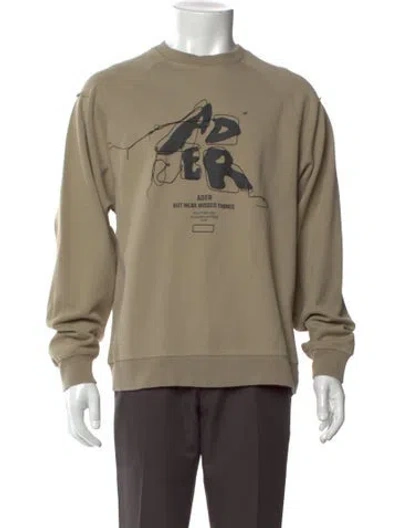 Pre-owned Ader Error Graphic Print Crew Neck Pullover In Neutral