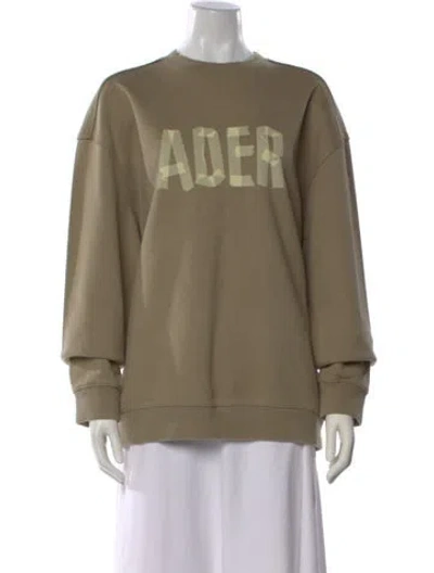 Pre-owned Ader Error Graphic Print Crew Neck Sweater In Green