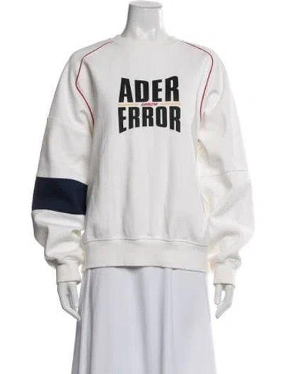 Pre-owned Ader Error Graphic Print Crew Neck Sweater In White