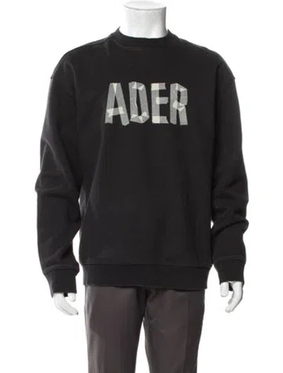 Pre-owned Ader Error Graphic Print Crew Neck Sweatshirt In Black