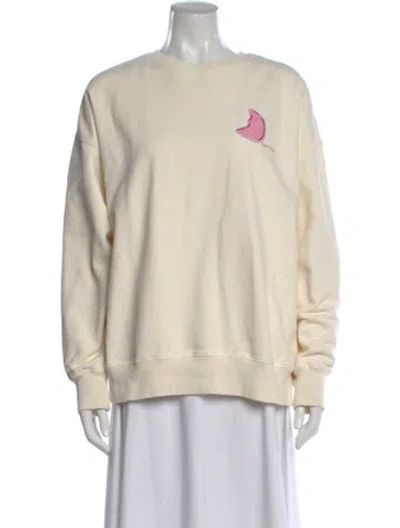 Pre-owned Ader Error Graphic Print Crew Neck Sweatshirt In Neutral