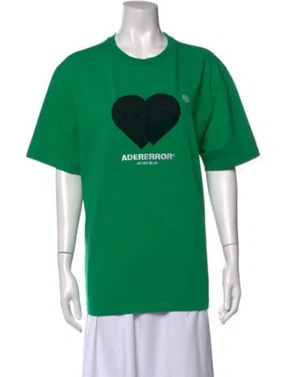 Pre-owned Ader Error Graphic Print Crew Neck T-shirt In Green