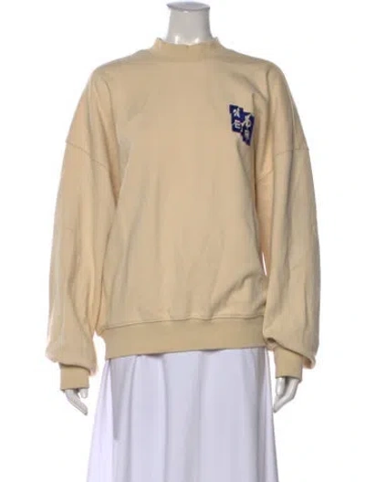 Pre-owned Ader Error Graphic Print Mock Neck Sweatshirt In Neutrals