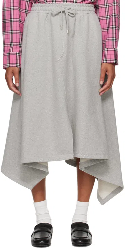 Ader Error Gray Asymmetric Midi Skirt