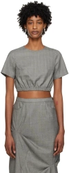 Ader Error Gray Flut T-shirt In Grey