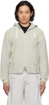 Ader Error Gray Lunel Product. 30 Zip-up Hoodie In Off White