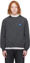 ADER ERROR GRAY SIGNIFICANT PATCH SWEATER