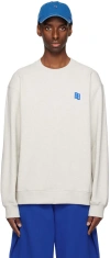 Ader Error Gray Patch Sweatshirt In Oatmeal