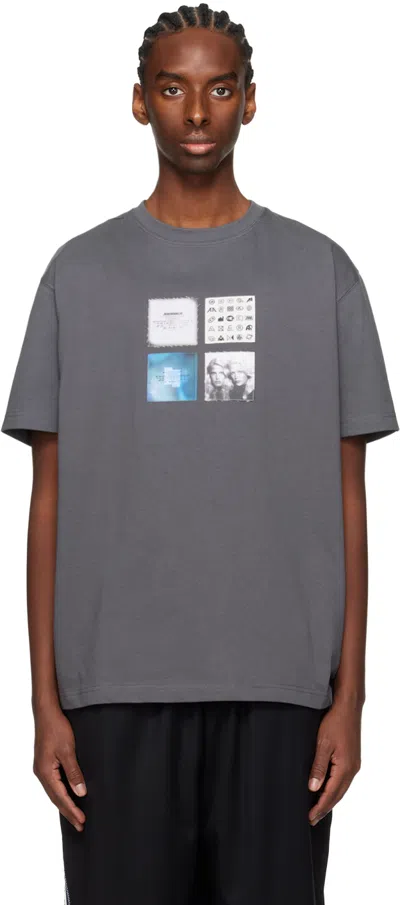 Ader Error Grey Patch T-shirt In Charcoal