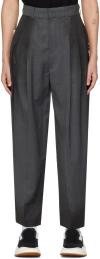 Ader Error Gray Pleated Trousers In Charcoal