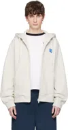Ader Error Long-sleeved Hooded Sweatshirt In Oatmeal