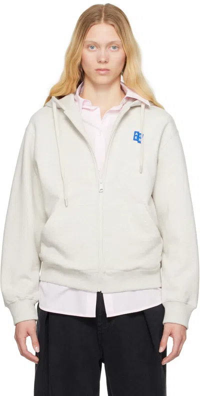 Ader Error Gray Sig; Trs Tag 01 Zip-up Hoodie In Oatmeal