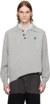 Ader Error Long Sleeve Polo Sweater In Grey
