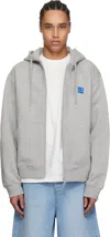 Ader Error Gray Significant Trs Tag Zip-up 01 Hoodie In Grey