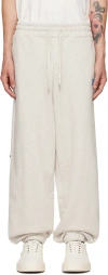 Ader Error Gray Trs Tag 01 Sweatpants In Oatmeal