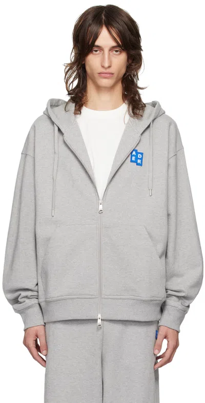 Ader Error Gray Trs Tag Hoodie In Grey