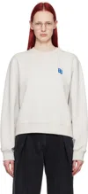 Ader Error Gray Trs Tag Sweatshirt In Oatmeal