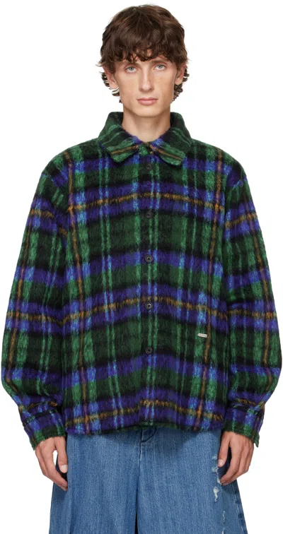 Ader Error Green & Blue Check Shirt