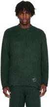 Ader Error Green Crewneck Sweater In Green