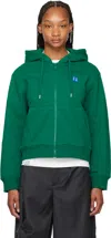 Ader Error Green Trs Tag Hoodie In Green