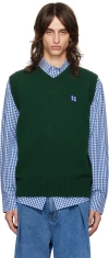 Ader Error Green Trs Tag Knit Vest In Green