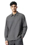 Ader Error Checked Long-sleeve Cotton Shirt In Gray