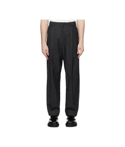 Ader Error Grey Trousers In Black