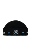 Ader Error Handmade-embroidery Beanie Hat In Black